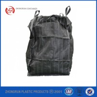 ZR CONTAINERS - BLACK TON BAG BUILDERS/DUMPY BULK 1 TON/TONNE RUBBLE BAGS WASTE STORAGE BAGS