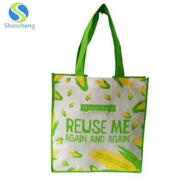 Storage recycled supermarket shopping cheap bag with custom log