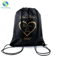 high quality polyester drawstring promotional bag