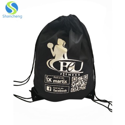 High quality Promotion Eco-friendly Polyester Drawstring Plain Cotton Tote Custom Gym Bag