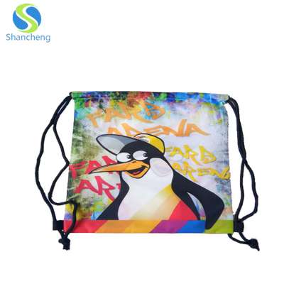 Customized Polyester New Printing Sport Drawstring Backpack Bag